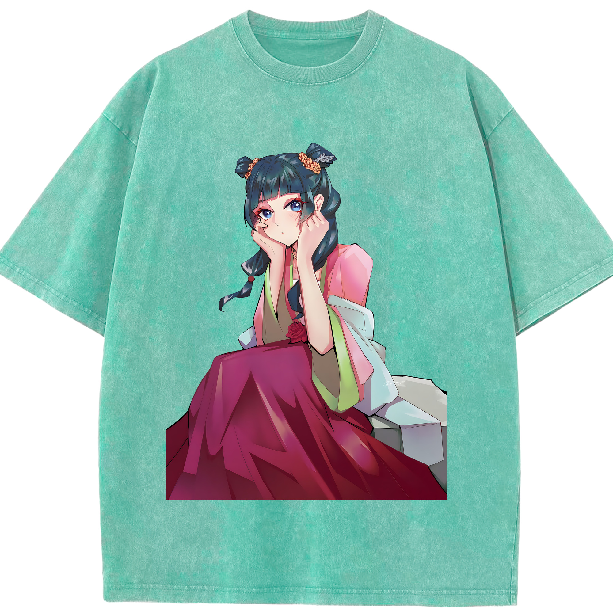 （画像用） 薬屋のひとりごと The Apothecary Diaries 綿100% ヴィンテージ風 半袖Tシャツ（フロントプリント）